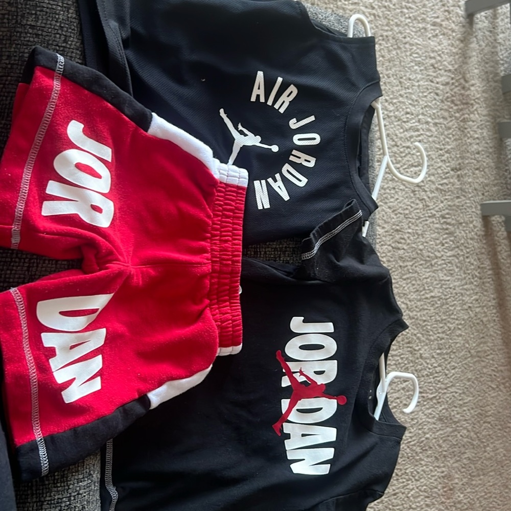 Jordan outfit with shorts short sleeve and tank top
